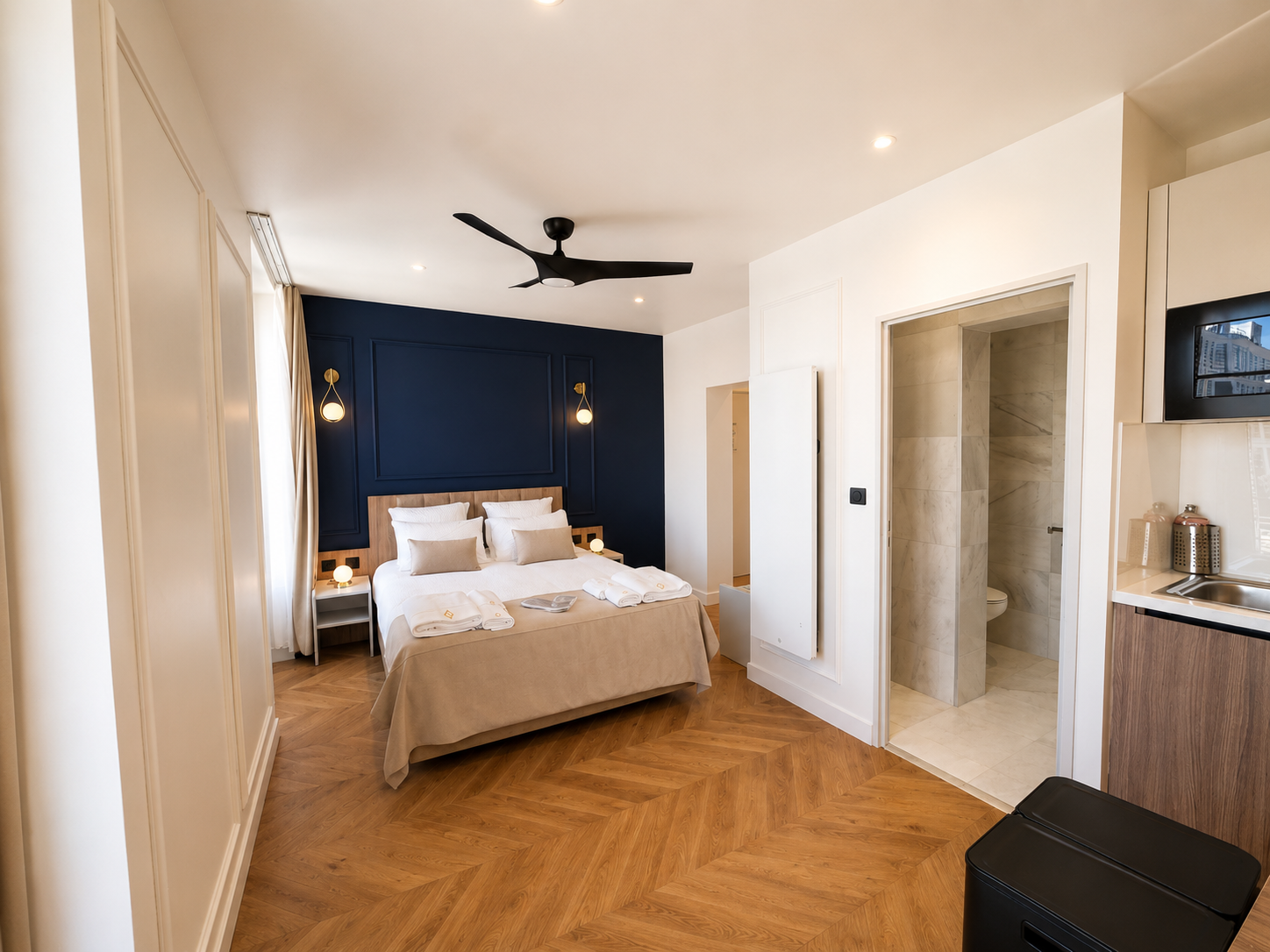 Détail laiton de l'Appart' Deluxe avec Balcon
