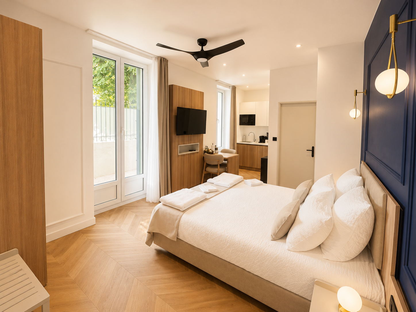 Vue d'ensemble de l'Appart' Deluxe avec Terrasse