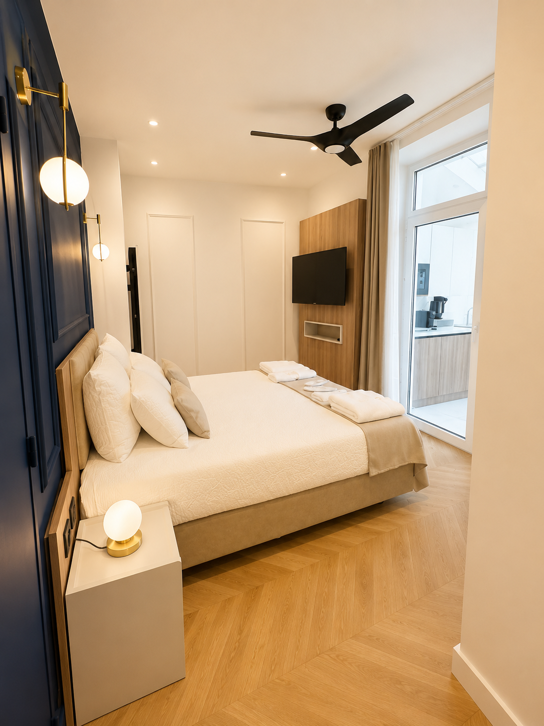 Vue d'ensemble de la chambre, Appart' Deluxe avec Véranda